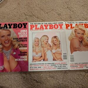 Playboy Magazines 2001 to 2007 Anna Nicole Smith Girls Next Door Lot of 3 Great